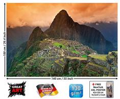 GREAT ART® XXL Poster – Machu Picchu – Fotomurale Decorazione Sudamerica Perù Attrazioni Turistiche Inca Città in Rovina Patrimonio dellUmanità UNESCO Mondiale 140 x 100 cm