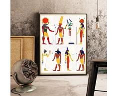 GUDOJK Pittura Decorazione murale Decorazione egiziana della Pittura su Tela con Foto dellEgitto, Stampa su Tela dellantico Egitto e Decorazione di Arte della Parete di Poster retrò-60x80cm