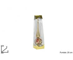 PUNTALE PER ALBERO DI NATALE COLORE ORO CON GLITTER 25 CM