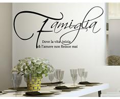 Wall Stickers Adesivo Murale Frase Citazione Famiglia Amore e Vita Adesivi Murali Decorazione interni Frasi Citazione