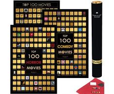 Divalis 100 Film da Vedere - 100 Film da Guardare - Gratta la Locandina del Film - i Migliori 100 Film - Gratta Manifesto Orrore - Commedia Bucketlist - Scratch off Horror Movies and Comedies Poster
