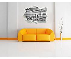 Monocrome, Steg con gabbiani al tramonto Papier aspect 3D, la taille de la vignette mur ou de porte: 92x62cm, stickers muraux, sticker mural, décoration murale