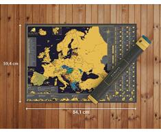 Mappa Europa da grattare - Splendida XXL mappa (poster murale) - Regalo ottimo per viaggiatori - 84,1 x 59,4 cm