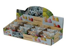 Arti Casa - Candela a Forma di Coniglietto Pasquale, 7 x 4 cm, Cera 35 g, 1 in 4 Varianti, in Pellicola con Fiocco