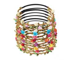 Candygirl Corona di Fiori,12 Pezzi Fiori Corona Fascia Capelli, Fasce del Fiori con Il Nastro Elastico , Corona Capelli Accessori, per Viaggio di Nozze Featival Party,per Festa Nozze Spiaggia