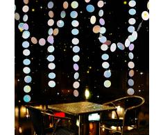 GALEPEE Ghirlanda di Carta Rotonda Fiore di Carta Rotondo Corda Flash Laser a Doppia Faccia Appesa Banner Festa di Compleanno Evento Matrimonio Celebrazione Atmosfera Gioiosa 4M