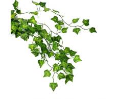 ATPWONZ 12 pezzi Edere Pendenti Artificiali Lunghi Circa 2 Metri Adatto per la Decorazione Domestica,Feste di Nozze,Giardino,Altalena Cornice,ecc