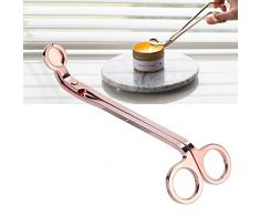 Hztyyier 1Pcs Candela Wick Trimmer Fashion Placcatura in Acciaio Inossidabile Candela Cuore Clip Wick Trimmer Strumento Forbici(Oro Rosa)