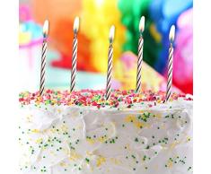 10 Candeline Rosa Magiche per decorazione torta di compleanno festeggia con simpatiche candele Magiche che non si spengono festa party decorazioni (Rosa)