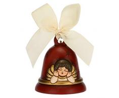 THUN - Addobbo per Albero di Natale Campanella con Angelo Limited Edition 2020 - Decorazioni Natale Casa - Versione Beige - Ceramica - 7 x 7 x 8 h cm