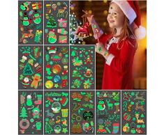 Tatuaggi per Bambini 120 Tatuaggi Temporanei Natale Luminoso, Kit Tatuaggi Finti per Bambini e Bambina, Natale Decorazioni Adesivi per Idee Regalo Bambini Trucco Gadget per Festa del Gioco Compleanno