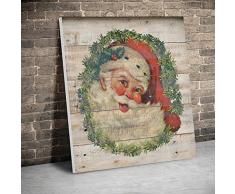 GUDOJK Stampa Decorativo su Tela Corona di Babbo Natale Vintage Poster su Tela Quadri su Tela Stampe su Tela Immagini Camera per Bambini Casa-40x40cm