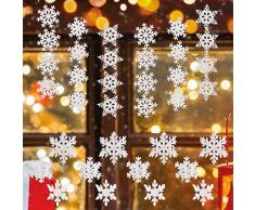 16 Pz Ghirlanda Fiocchi di Neve 3D Carta Ghirlanda Natalizia Decorazioni Albero di Natale Ornamenti Natalizi da Appendere Pendenti da Soffitto Natalizi Addobbi Casa Festa Compleanno