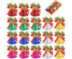 Frgasgds 12 Pezzi Campane di Natale in plastica, Campane Decorative Natalizie Pendente campanella Natalizia per Decorazioni per LAlbero di Natale Art Craft Supplies (2 Taglie, 6 Colori)