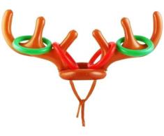 Natale Renna Gonfiabile Corna,appello Gonfiabile Corna di Renna Giochi di Lancio Renna Gonfiabile con 4 Anelli Ring gioco di lancio di Natale Natale Festa di Capodanno Giochi con Amici e Familiari