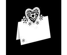 iKesoce 50 Pezzi Segnaposto da Tavolo Matrimonio Cartellini Cartoncino Bigliettino Carta Segna Posto da Tavolo Biglietti Decorazione Matrimonio Battesimo Comunione Festa Compleanno