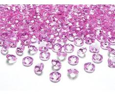 100x diamanti decorazione da tavolo matrimonio battesimo rosa chiaro 12mm