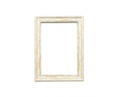Cornice effetto shabby chic/camo, stile industrial vintage, per foto, quadri e poster, disponibile in varie misure e 5 colori, plastica, Spoon White Distressed, A4