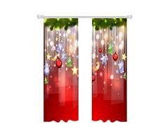 Regalo Natale Tenda Oscurante,Tenda con Occhielli,Tenda per Camera da Letto per Ragazza - Tende natalizie 2 pezzi Tenda in poliestere semi-ombreggiante a prova di sole
