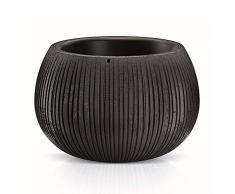 Prosperplast - Vaso per piante design 2 in 1 simile al cemento, vaso per piante rotondo in plastica