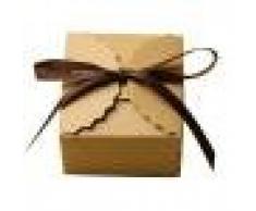 50pz Marrone Shabby Dolci Quadrati Scatole Regalo Caramelle Scatole Di Favore Di Partito Di Nozze