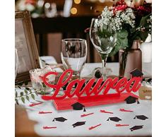 Decorazioni Festa Laurea Centrotavola 50 pcs Coriandoli Cappello Addobbi Nero Rosso Gadget da Tavolo