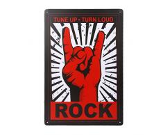 Vintage Poster Metallo Rock Segno Arredo Murale Pub Bar Cafe Casa 20x30cm