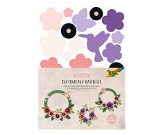 folia Te Corona, Set Completo per 3 ghirlande di Diverse Dimensioni con Fiori di Carta, per Una Decorazione Senza Tempo, Multicolore, taglia unica