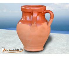 Pentola vaso Pignata In Terracotta con Doppio Manico diam 22 cm bocca larga