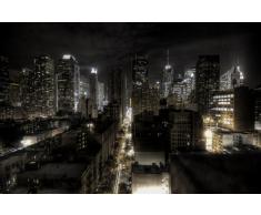 New York FOTOMURALE - Manhattan di notte quadro - HDR HD New York decorazione da parete/tappezzeria da parete by GREAT ART (210 x 140 cm