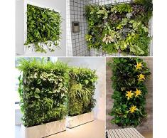 Demiawaking, fioriera in sospensione di tipo verticale, in poliestere, da appendere alla parete, adatta per giardinaggio, sale e ambienti interni, con 4, 6, 12 o 18 tasche, feltro, Black, 64 Pocket