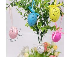 Sureh, 50 uova di Pasqua colorate, da appendere, in plastica, con corda, fai da te, ornamenti, gadget per la casa, decorazioni per matrimoni, Multicolore, 36pcs