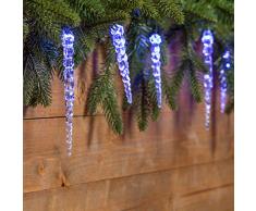 Catena 8 m, 40 led blu con decorazione Ghiaccioli, cavo verde, decorazioni luminose, luci di Natale, luci decorative, catene luminose, luci natalizie, effetto ghiaccio