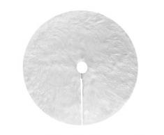 Deggodech 90cm Bianco Peluche Gonna Albero di Natale Bianca Finta Pelliccia Gonne per Alberi di Natale Copertura della Base Albero Natale per Decorazione di Festa di Natale (Bianco, 35pollici)