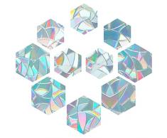 GORGECRAFT 10 Pz Arcobaleno Finestra Si Aggrappa 3D Pellicola Decorativa per Vetri Forma Esagonale Anti-Collisione Adesivi per Finestre Porta Finestra Aderenza Statica per Cucina Sala da Pranzo