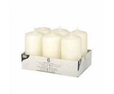 Papstar 17991 - Set di 6 candele, 60 x 115 mm, 6 pezzi, colore Avorio