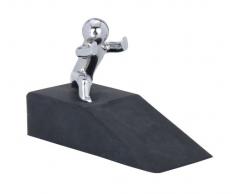 Wenko Hercules 5520060100 - Fermaporta con statuetta, in acciaio/gomma, 10 x 6,5 x 4 cm, colore: Nero cromato