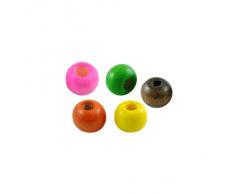 PandaHall 200PCS Perline Legno Perline Legno Colorate,Colore Misto,Tinto, 7mm di Diametro, Foro: 3mm