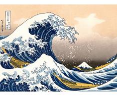 1art1 Katsushika Hokusai La Grande Onda di Kanagawa, 2 Parti Poster Carta da Parati Fotomurale 240x180 cm