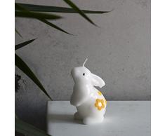 Piccola Candela decorativa coniglietto di Pasqua bianco giallo