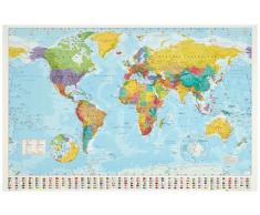 1art1, 32100, Poster, motivo: Planisfero politco, edizione 2008, lingua inglese, 91 x 61 cm