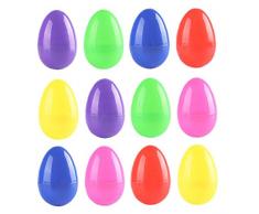 Colorate di plastica uova per i bambini da riempire con la Pasqua Treats Grande Festa Bag Fillers & premi accessori della decorazione 12PCS