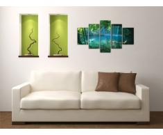 Quadro su tela cascata 100 x 50 cm 5 tele modello nr XXL 6408. I quadri sono montati su telai di vero legno. Stampa artistica intelaiata e pronta da appendere