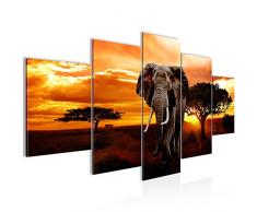 Quadro Elefante africano 200 x 100 cm - XXL Immagini Murale Stampa su Tela Decorazione da Parete Pronte per lapplicazione - 001251a