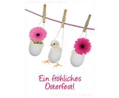 '3 pezzi divertenti A6 animale cartoline cartoline scheda Pasqua Oster scheda Pulcino uova di Pasqua di un Fröhliches di Pasqua. "