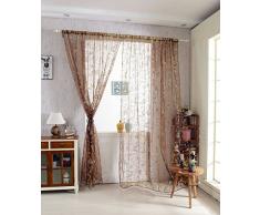 Tenda Tulle Motivo Farfalla Floccato Decorazioni Interni Finestre Letto, Misura 100*200cm - Caff?