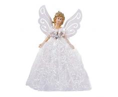 22 Cm / 8,66 Pollici Albero di Natale Topper Fata Angelo Pendente Mini Angelo Albero di Natale Topper Albero di Natale con Angelo in Tessuto per Decorazioni Natalizie Ornamento per Albero di Natale