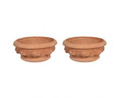 Biscottini set di 2 Vasi terracotta grandi per piante 40x40x19 cm Made in Italy | Vaso grande da esterno artigianale | Vaso terracotta