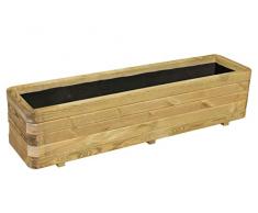 AVANTI TRENDSTORE - Hannes - Fioriera in Legno Massiccio Adatto per Il Balcone/Giardino, Ideale per Fiori e Decorazioni. Disponibile in Diverse Misure (40x35x160 cm)