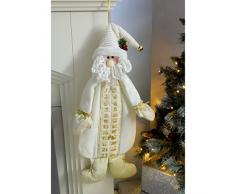 WeRChristmas - Decorazione natalizia a forma di Babbo Natale con calendario dellavvento, 66 cm, colore panna/oro